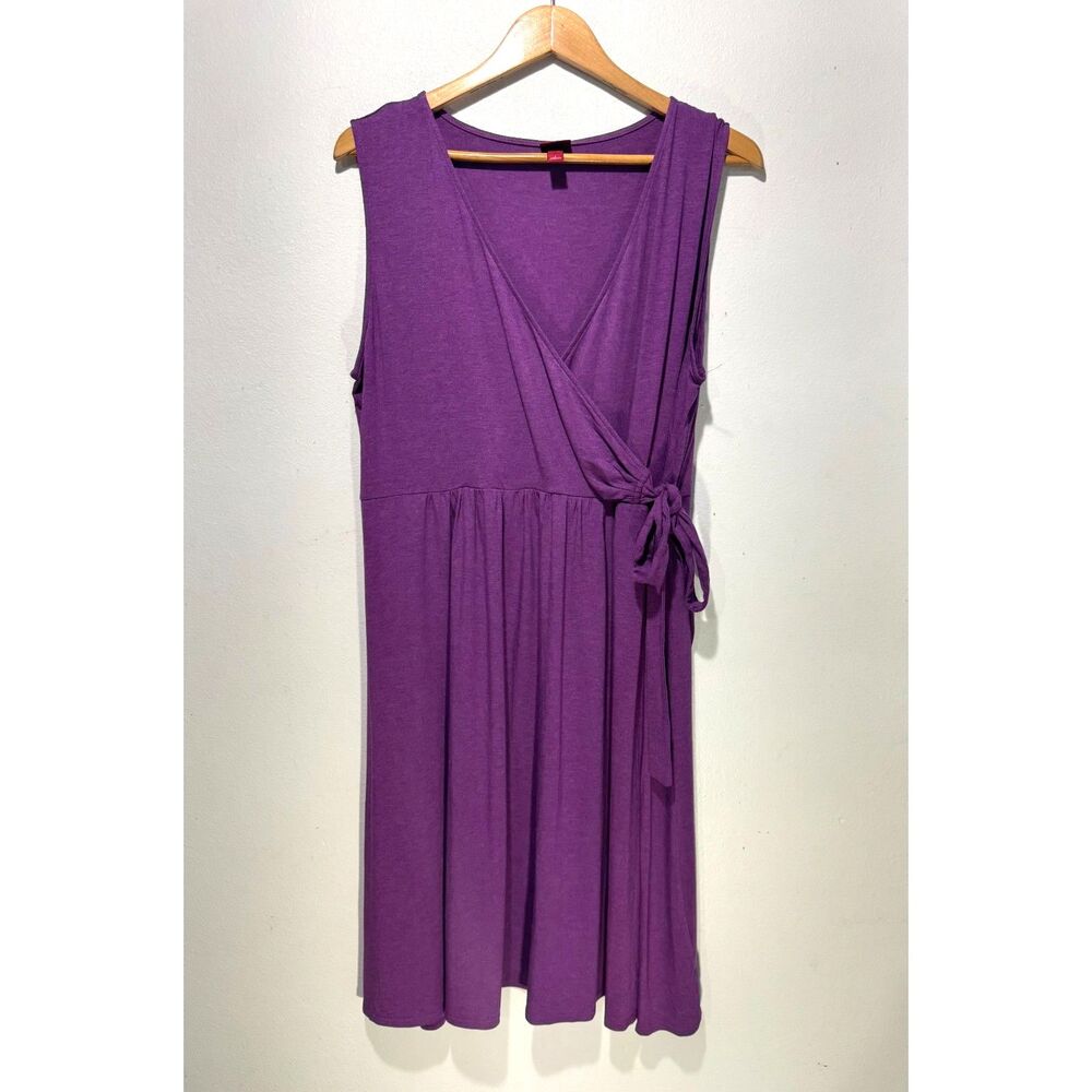 Merona wrap dress summer casual purple comfy romantic women 1X